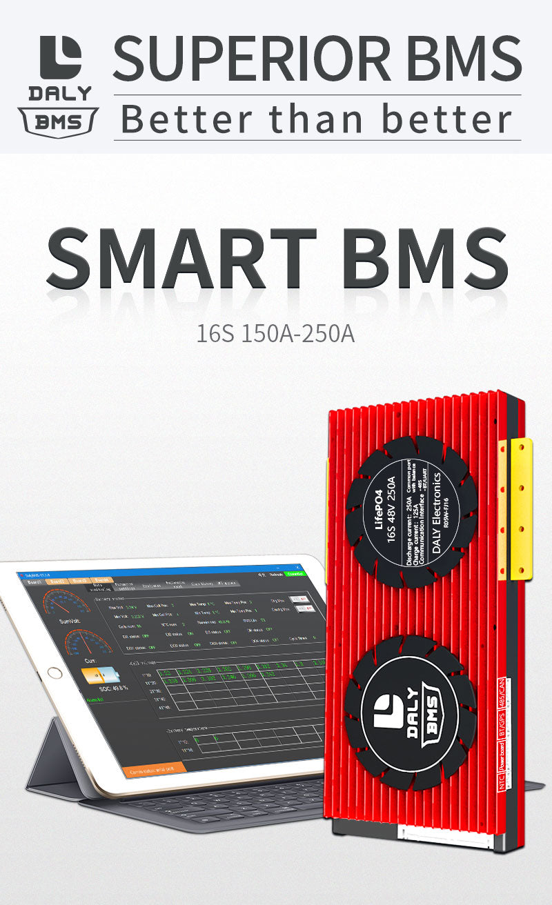 Daly Smart BMS 16s 48V LiFepo4 Battery Bluetooth+ UART +NTC