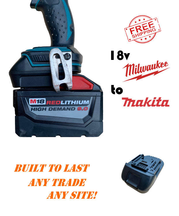 Milwaukee 18v battery adaptor to Makita LXT tools