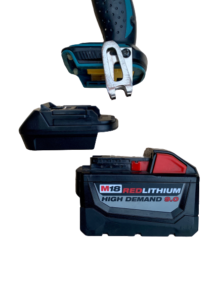 Milwaukee 18v battery adaptor to Makita LXT tools