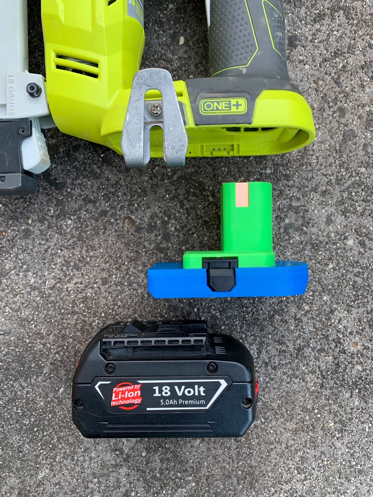 Bosch battery adapter to discount ryobi 18v one+