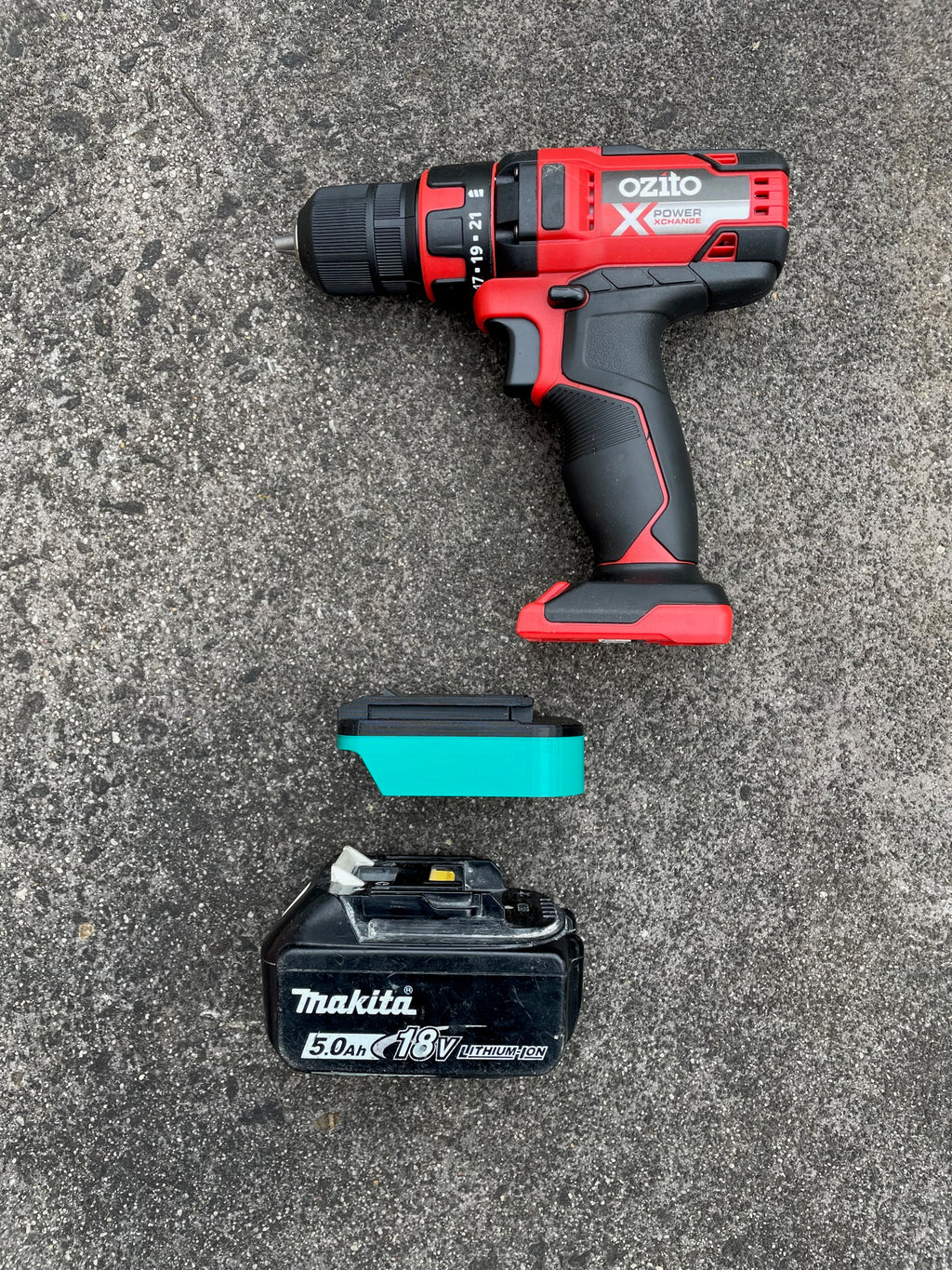 Makita 18v battery adaptor to Ozito tools