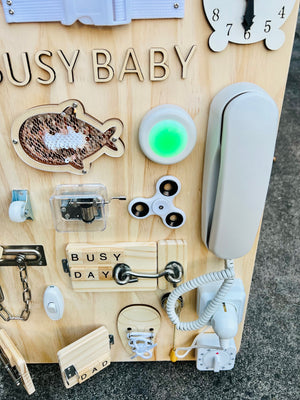 Busy Board Toddler Toy - Wooden Sensory Board - Baby Activity Board - Busy Board for 1 year old - Montessori Wooden Board