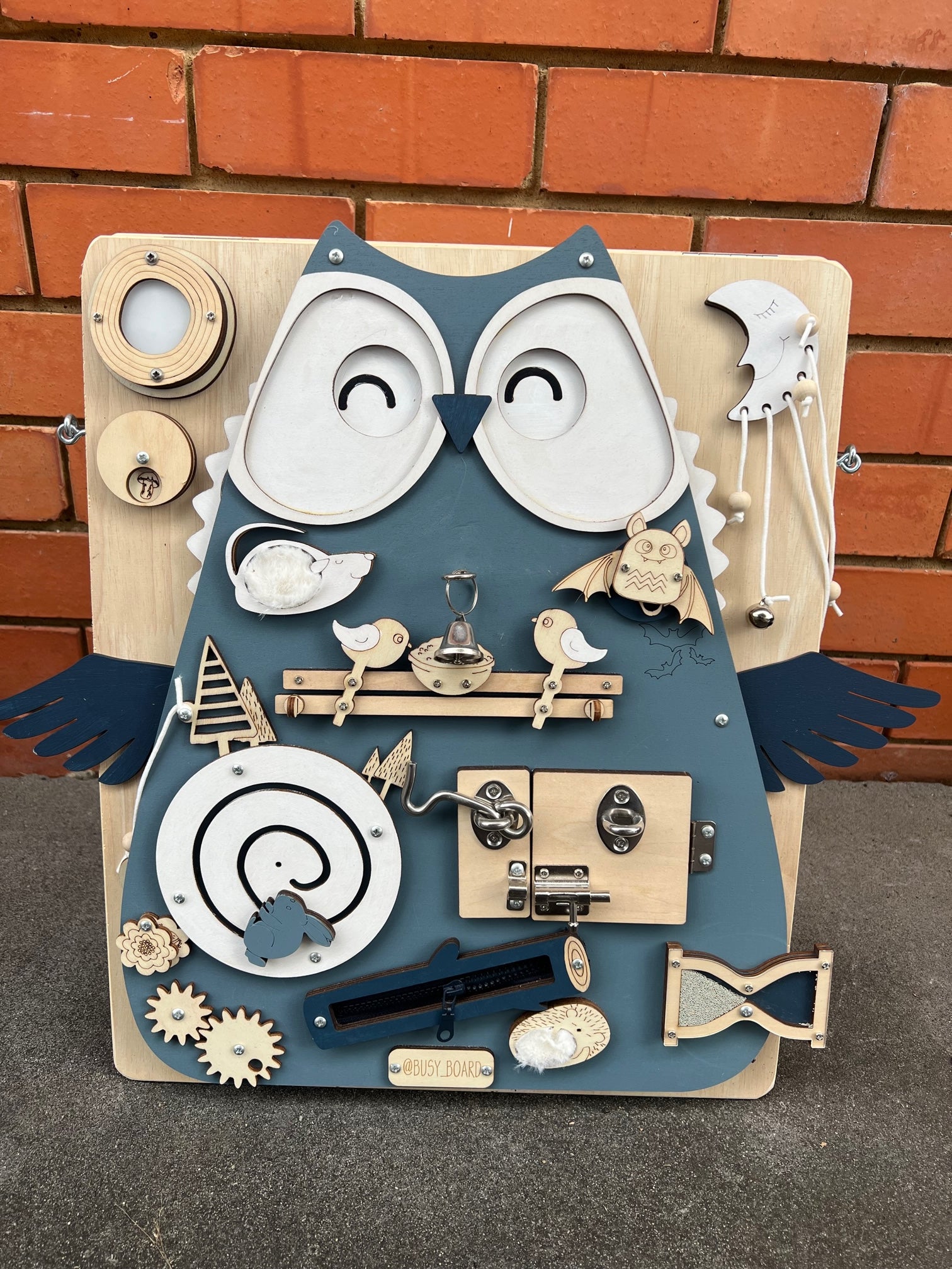 Busy Board Toddler Toy - Wooden Sensory Board - Baby Activity Board - Busy Board for 1 year old - Montessori Wooden Board