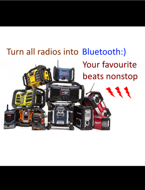 Get it now, pay later! Bluetooth Adaptor, add bluetooth feature to your vehicle head unit and jobsite radio!